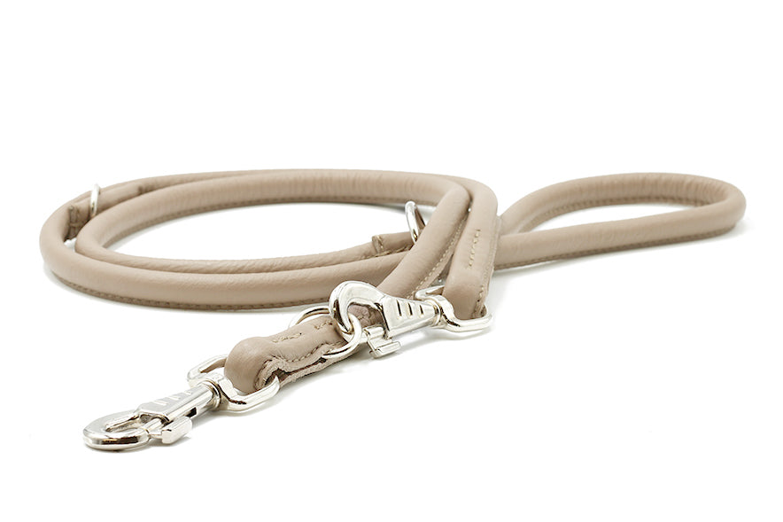 Lederleine Rundgenäht 2m Silber