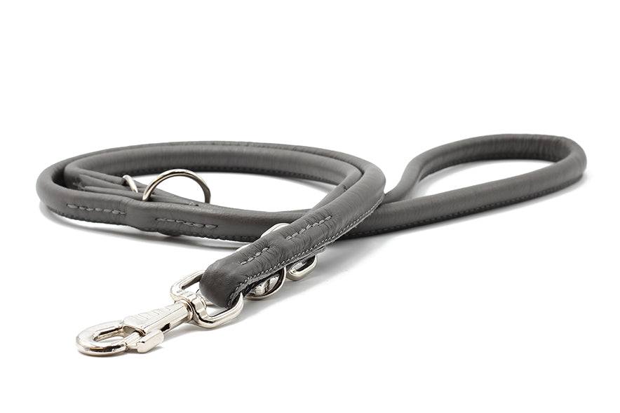 Lederleine Rundgenäht 2m Silber