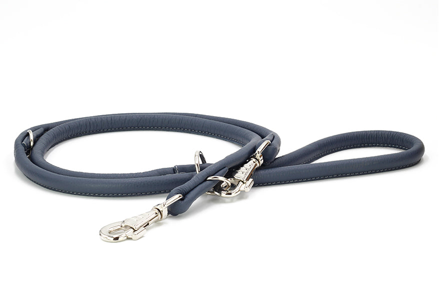 Lederleine Rundgenäht 2m Silber