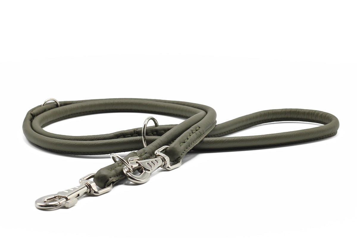 Lederleine Rundgenäht 2m Silber