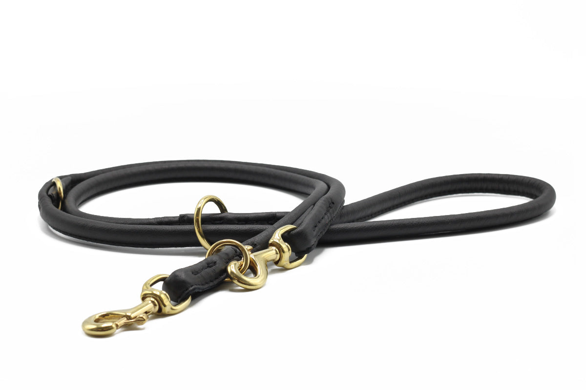 Lederleine Rundgenäht 3m Gold