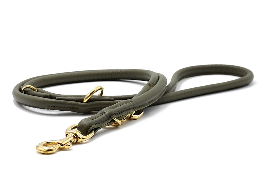 Lederleine Rundgenäht 2m Gold