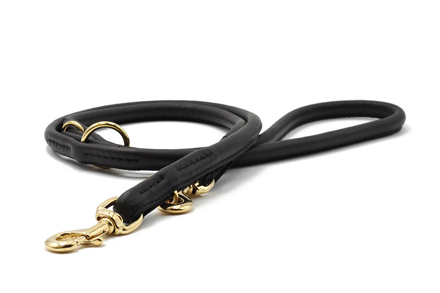 Lederleine Rundgenäht 2m Gold