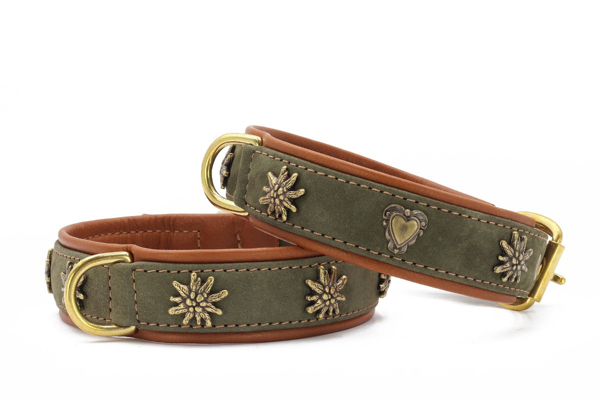 Halsband „Bergzauber“ – Leder, Alpin-Stil, Messing