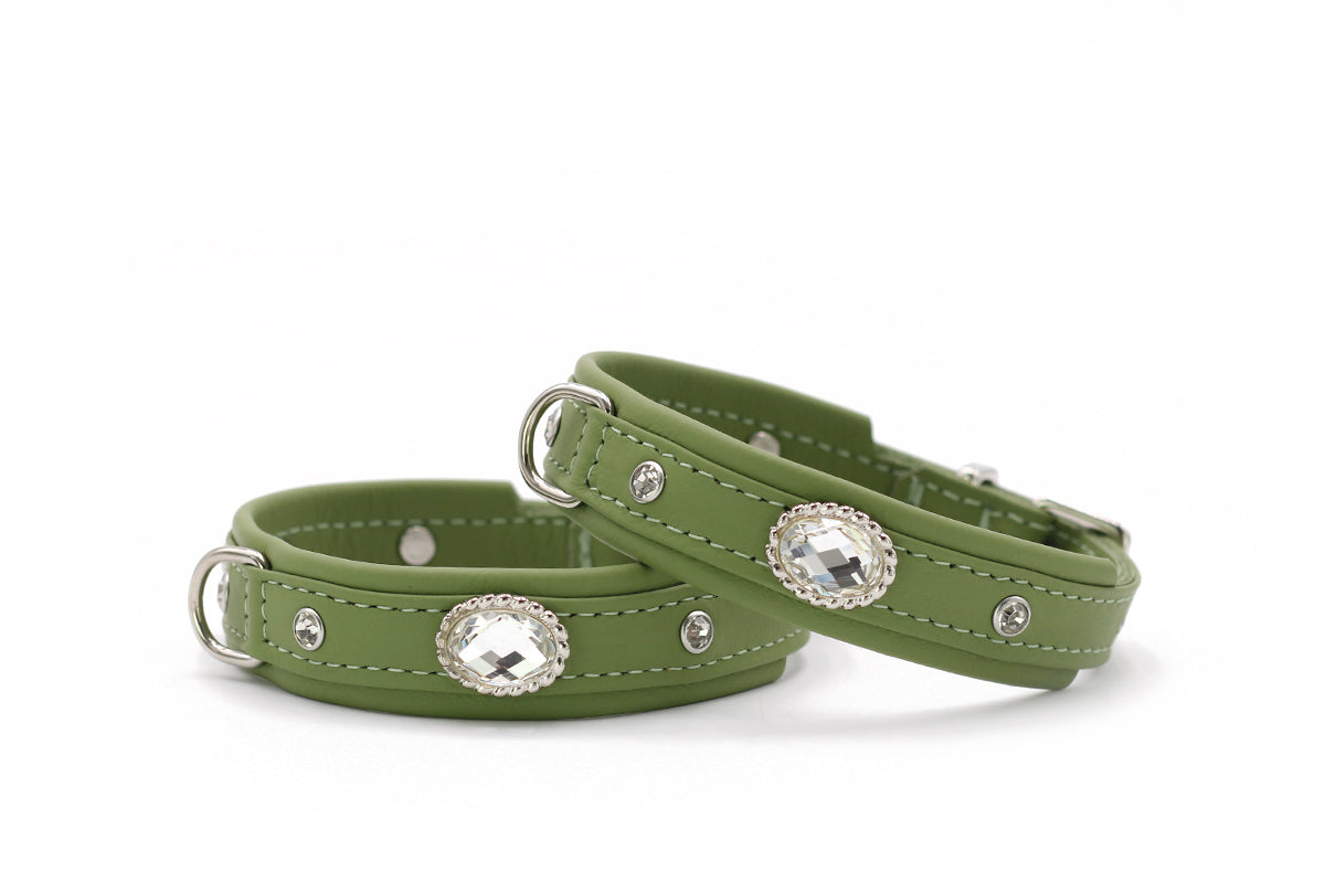 Hundehalsband „Diamond“ XS – Elegantes Lederhalsband für kleine Hunde