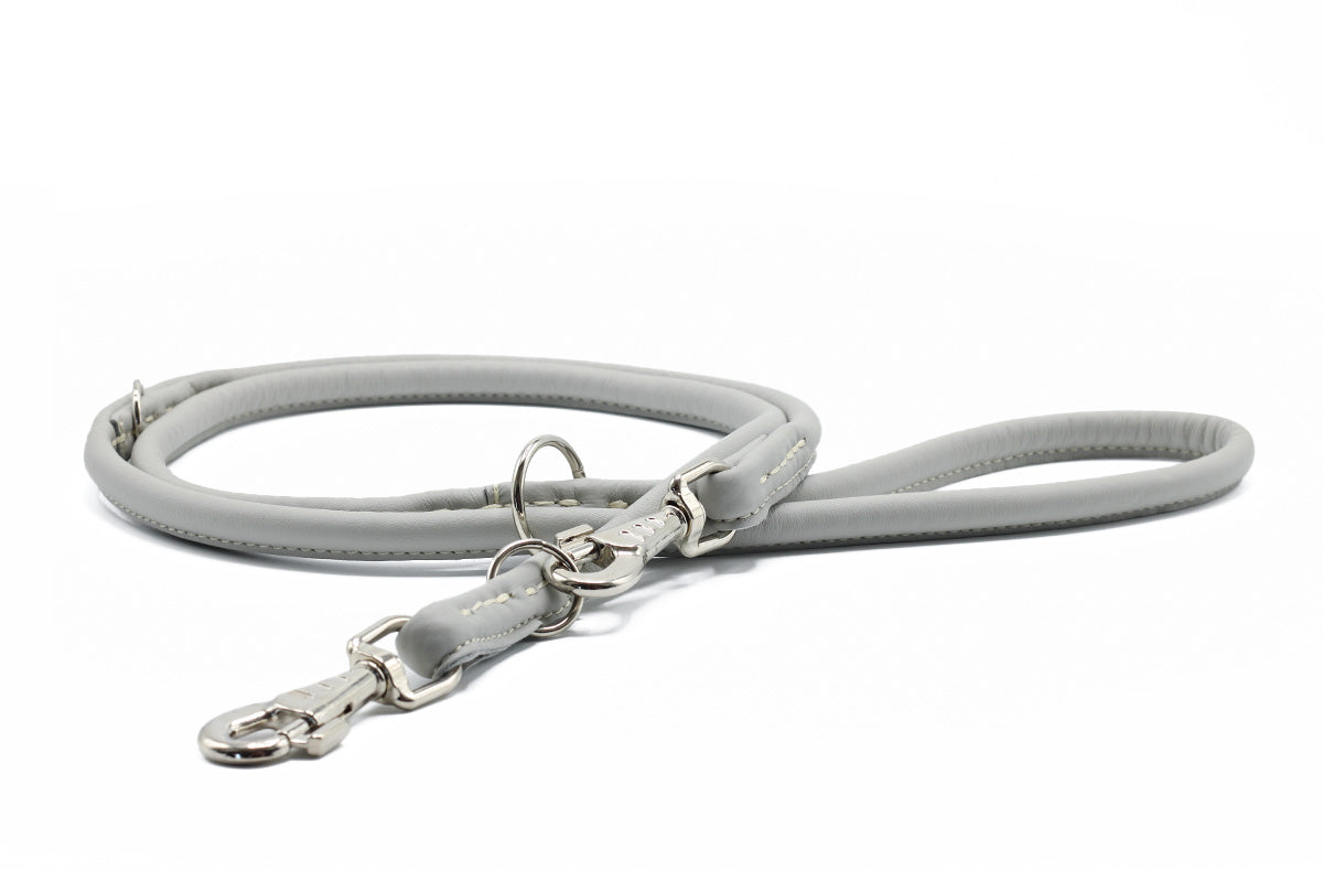 Lederleine Rundgenäht 2m Silber