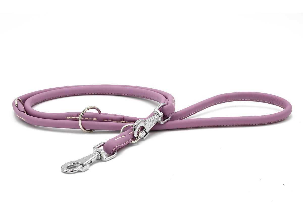 Lederleine Rundgenäht 2m Silber