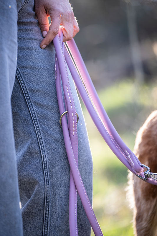 Lederleine Rundgenäht 2m Silber