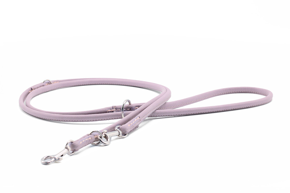 Lederleine Nubuk Rundgenäht 2m silber
