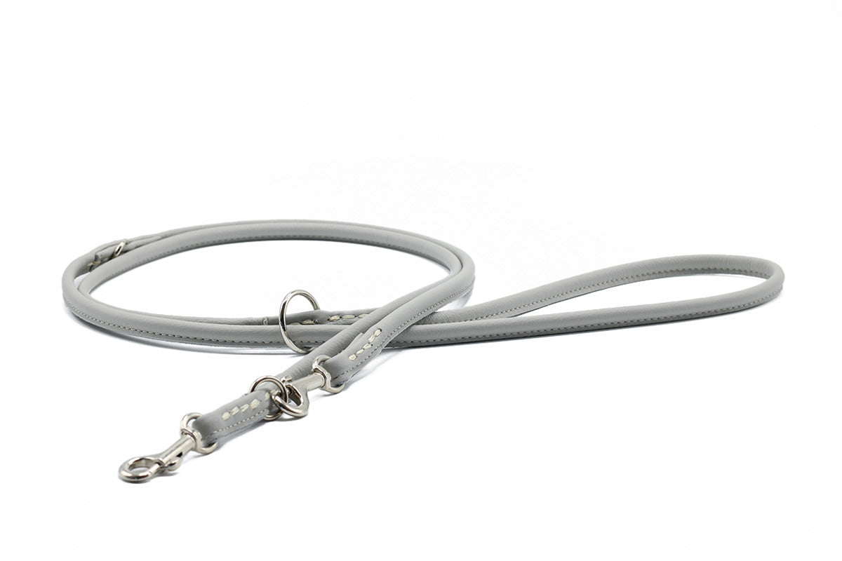 Lederleine Rundgenäht 2m Silber